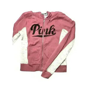 PINK Victorias Secret Mauve Pink Gray Full zip hoodie Med